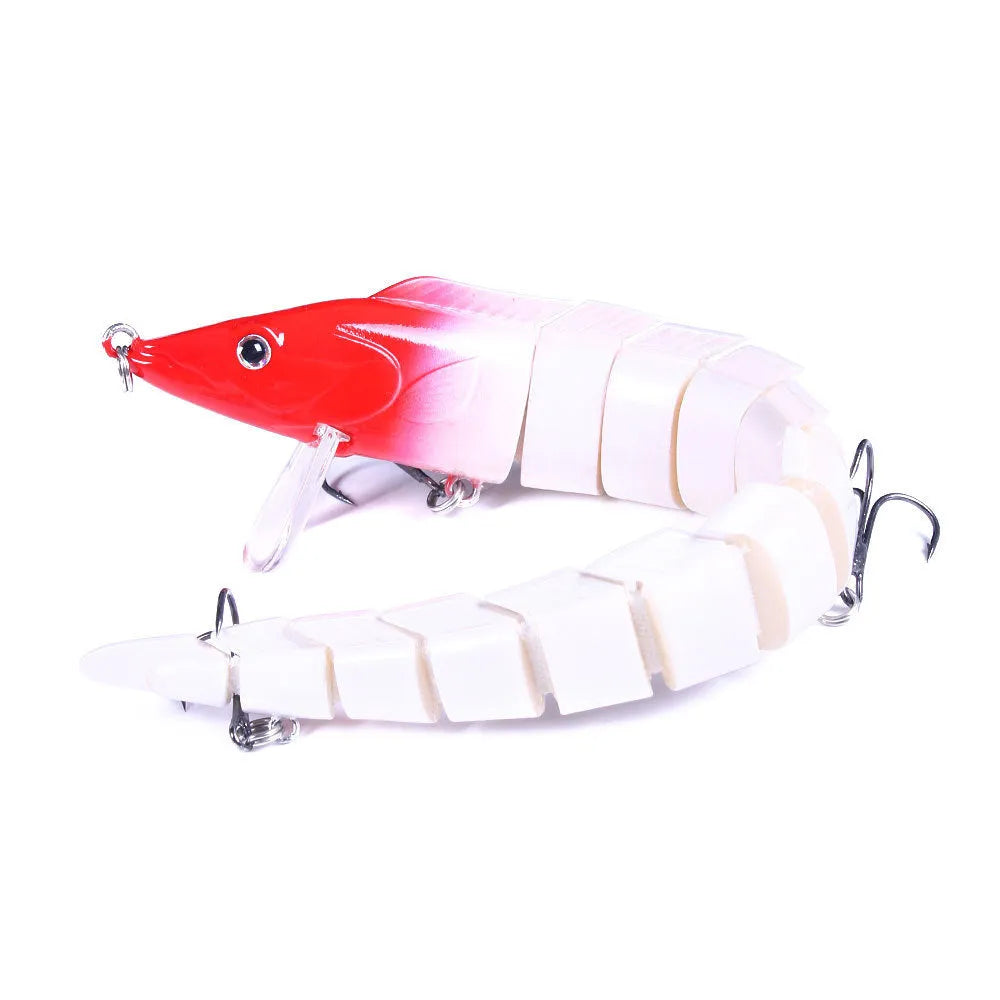 Multi-section jointed soft plastic loach fishing lure measuring 23cm, shown in one of five JM029 series colours.