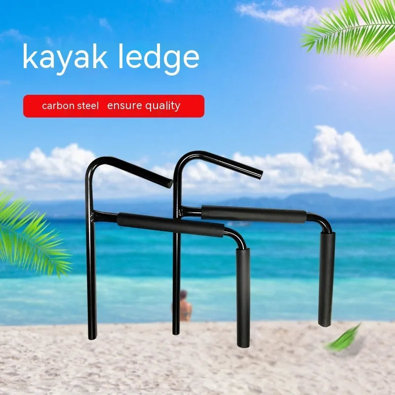 Carbon steel kayak and surfboard wall storage hanger rack.