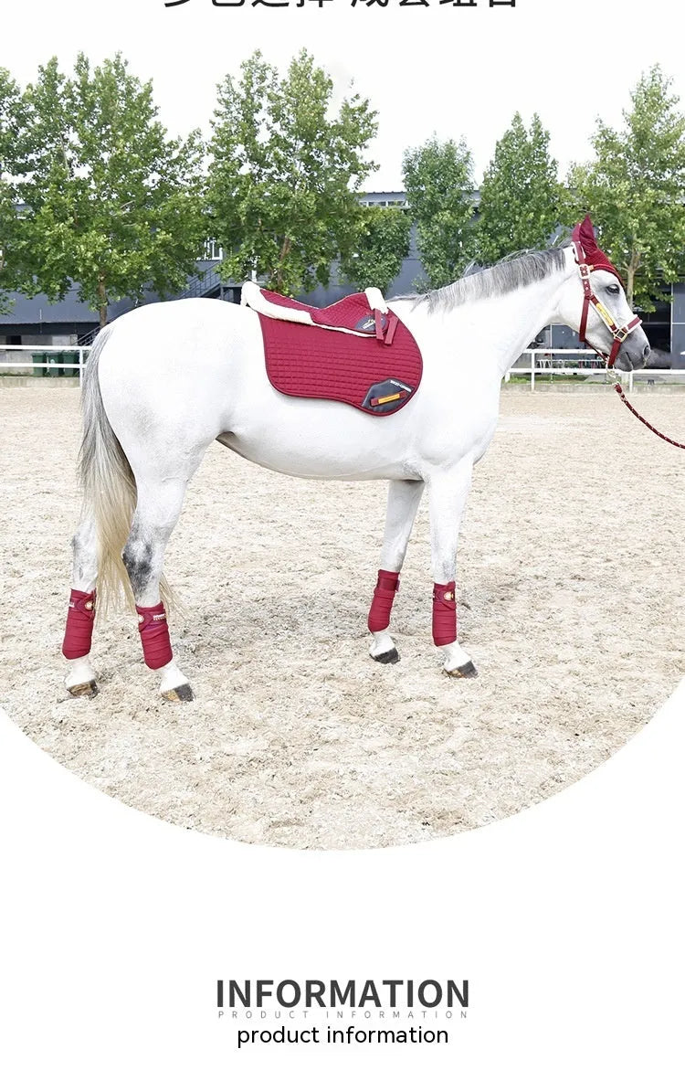 Wool riding saddle pad for shock absorption and waist protection during equestrian and cycling activities