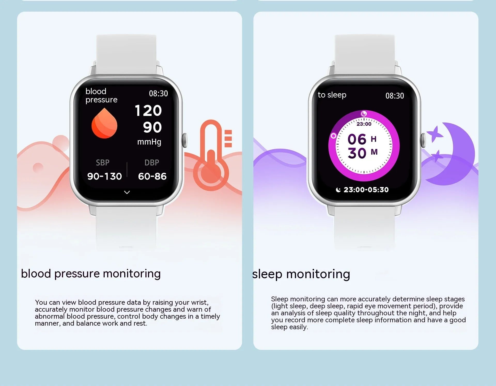 Bluetooth smart watch showing heart rate monitoring on TFT screen with metal case and wrist strap