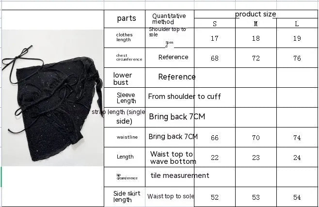 Black women's three-piece ruffled bikini set with matching shorts on a mannequin.