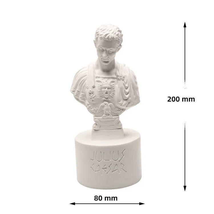 White synthetic resin American character pen holder on a desk.