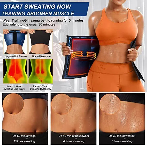 Neoprene adjustable abdominal girdle for waist shaping and sports support in blue or silver.