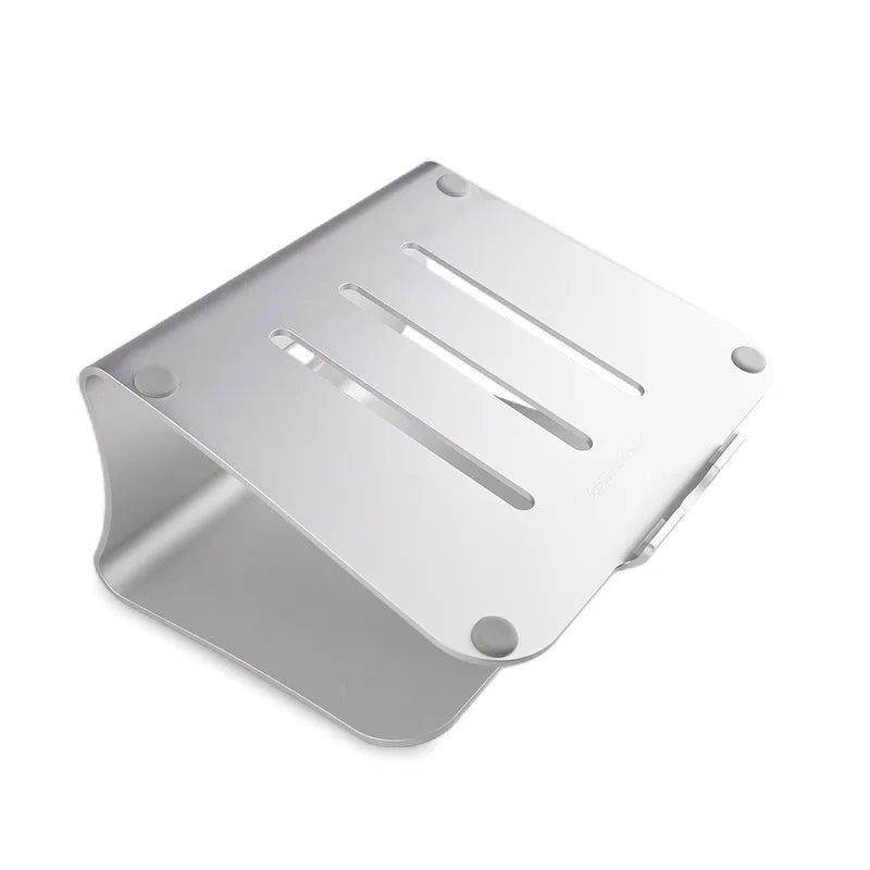 Silver grey aluminium notebook cooling bracket with rotary ventilation design