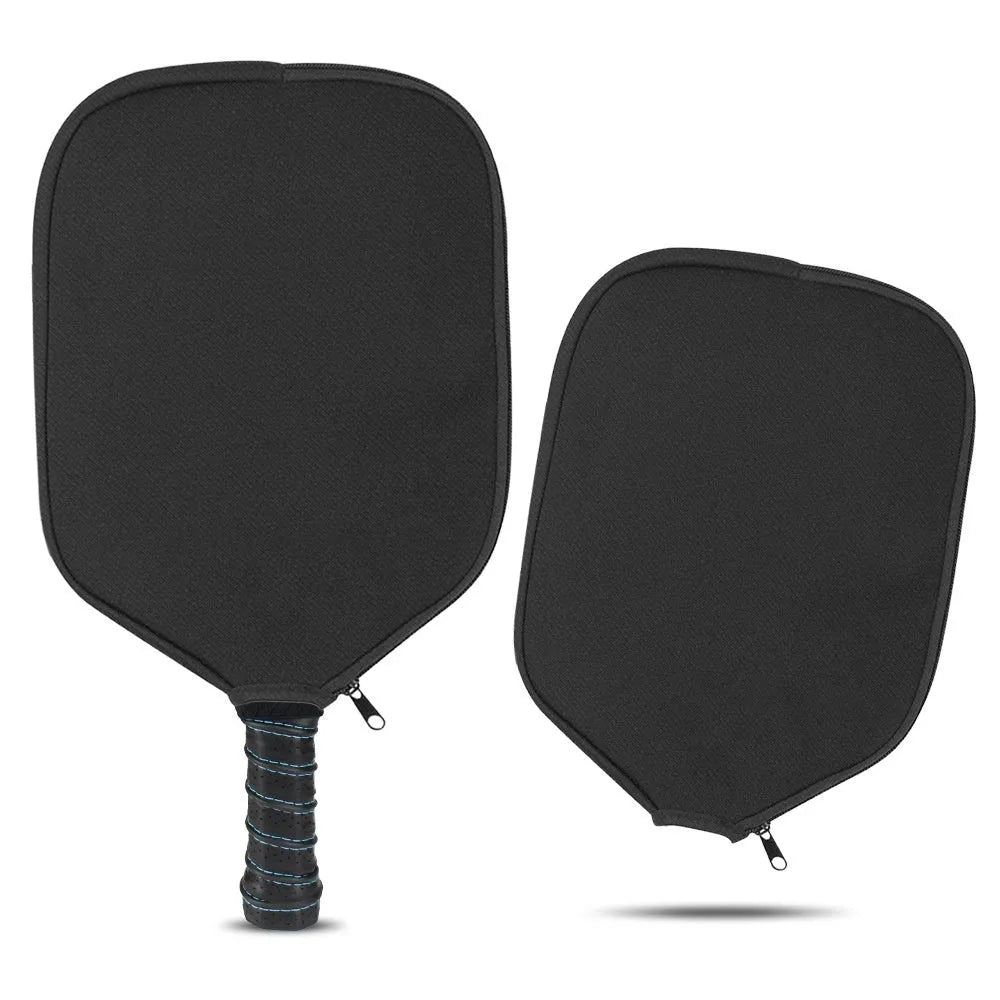 Black neoprene protective sleeve for a table tennis racket.