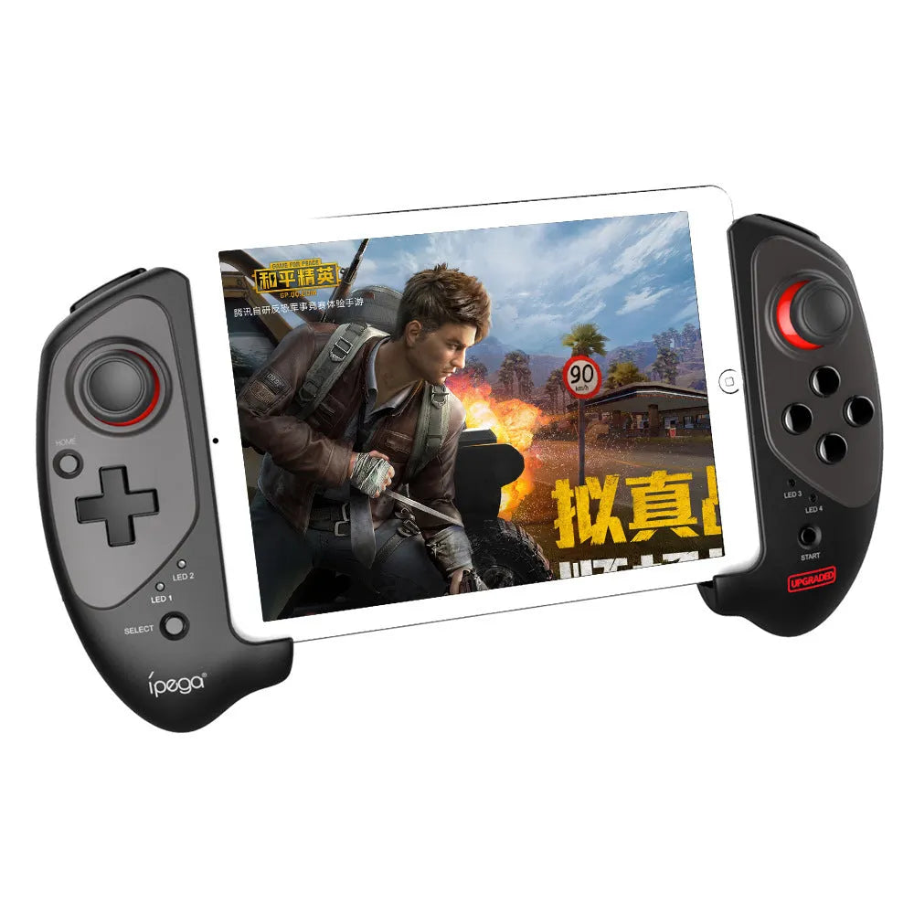 Red telescopic gamepad with Bluetooth connectivity for Android, iOS, and PC gaming