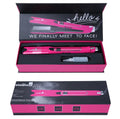 Mini steam hair straightener in purple colour with steam function display