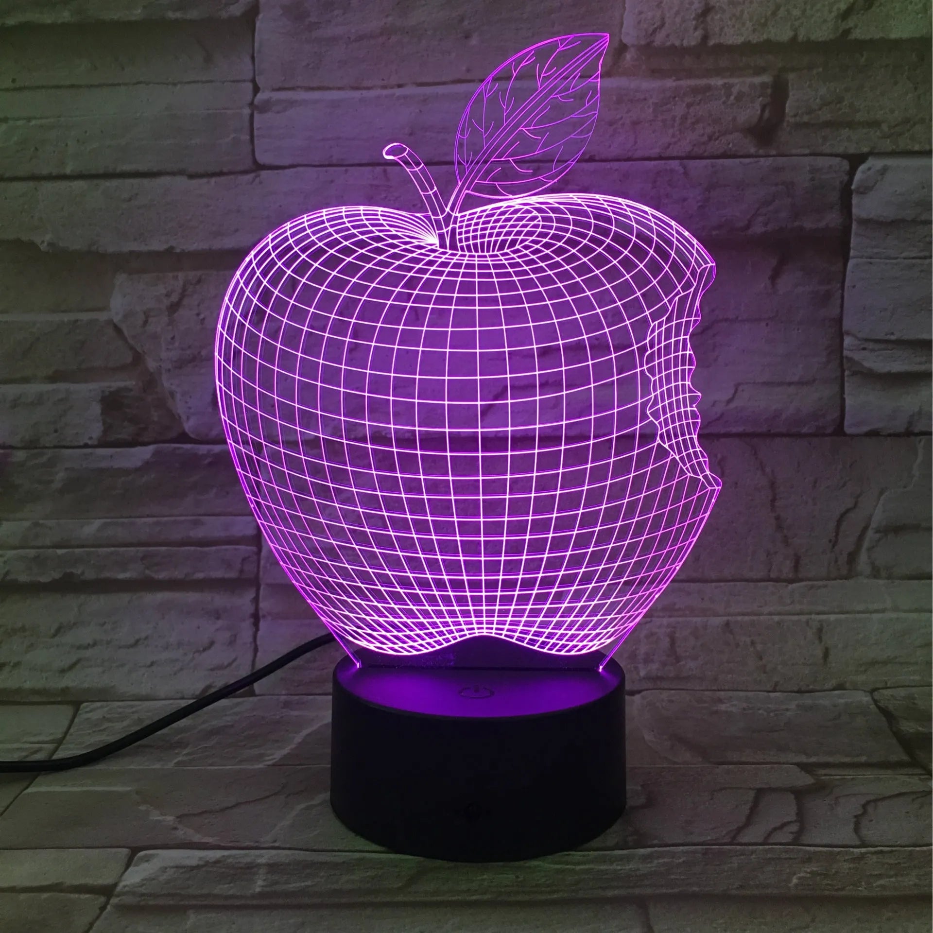 3D fruit shaped night light with colourful LED illumination and touch controls