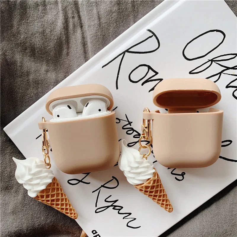 Silicone cylinder ice cream design case for AirPods 2 wireless Bluetooth headphones