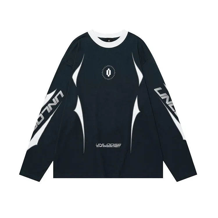 Cotton pullover jumper with drop shoulder sleeves in loose fit casual style