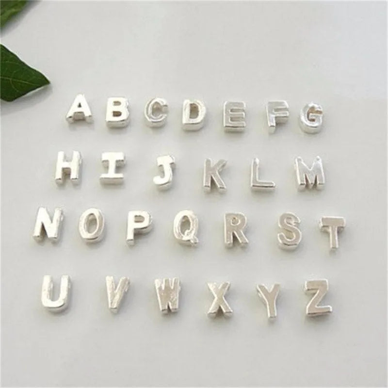 Gold and silver alloy peach heart shaped letter pendant for necklace