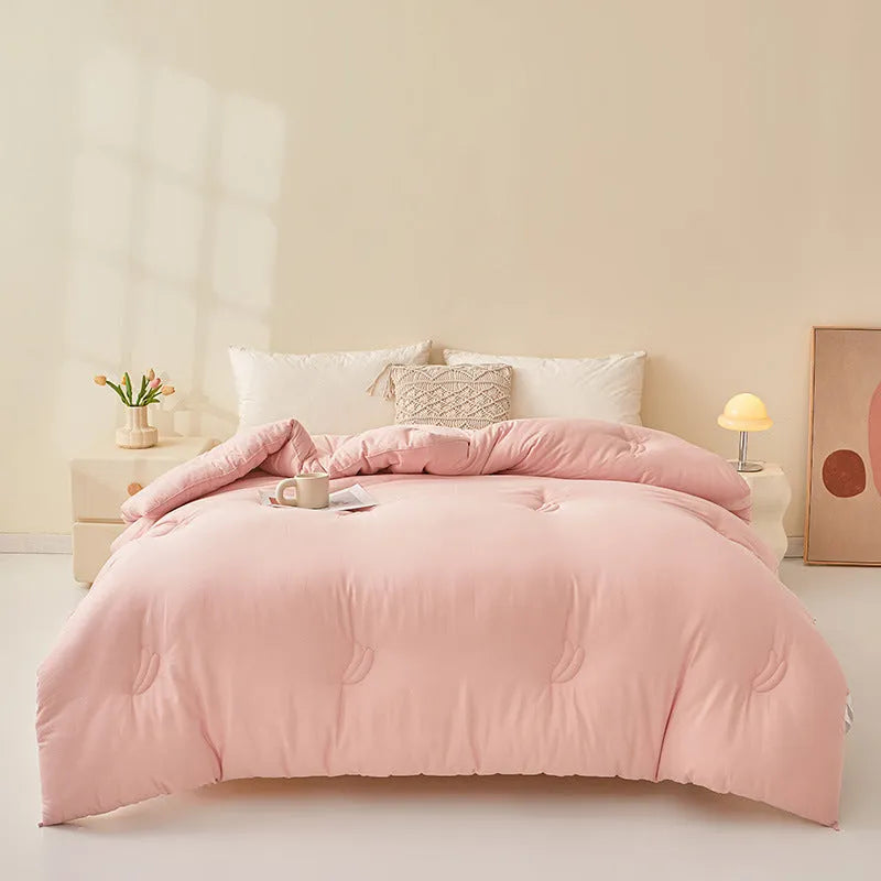 Soybean fibre filled pure cotton quilt in twill weave available in multiple sizes and weights