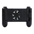 Black Bluetooth game controller with cooling fan for iPhone mobile gaming
