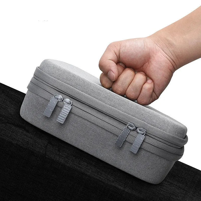 Black and Grey EVA digital storage bag for headphones and electronics accessories.