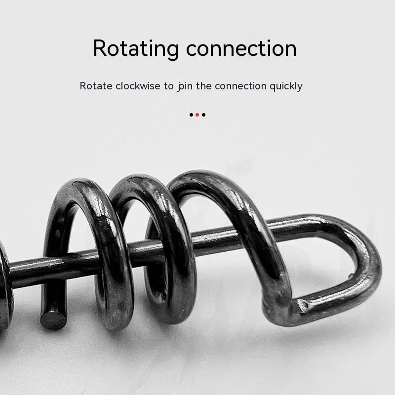 Stainless steel fishing swivel connector with 8-shaped ring design in multiple colour-coded sizes