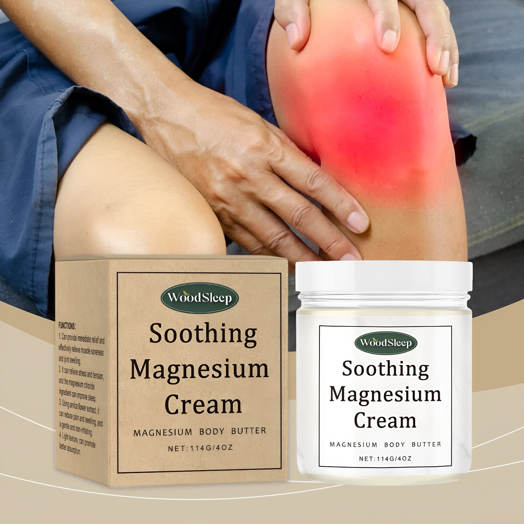 114g magnesium cream container for post-exercise body care