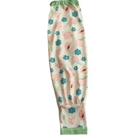 Printed ice silk oversleeve gloves in floral design providing sun protection for arms