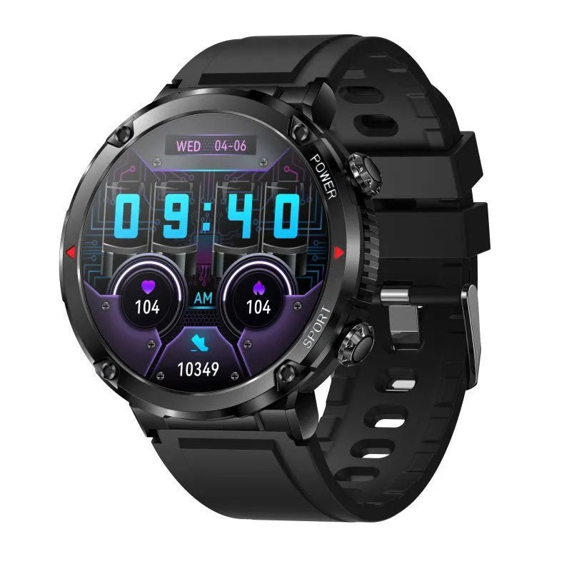 T30 Smart Watch in black with Bluetooth calling and health tracking on wrist.