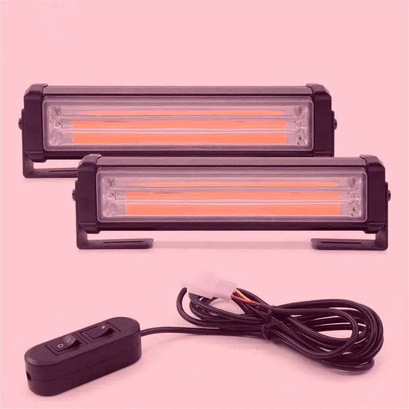 Yellow 208 model strobe warning light with aluminium alloy housing and COB LED light source