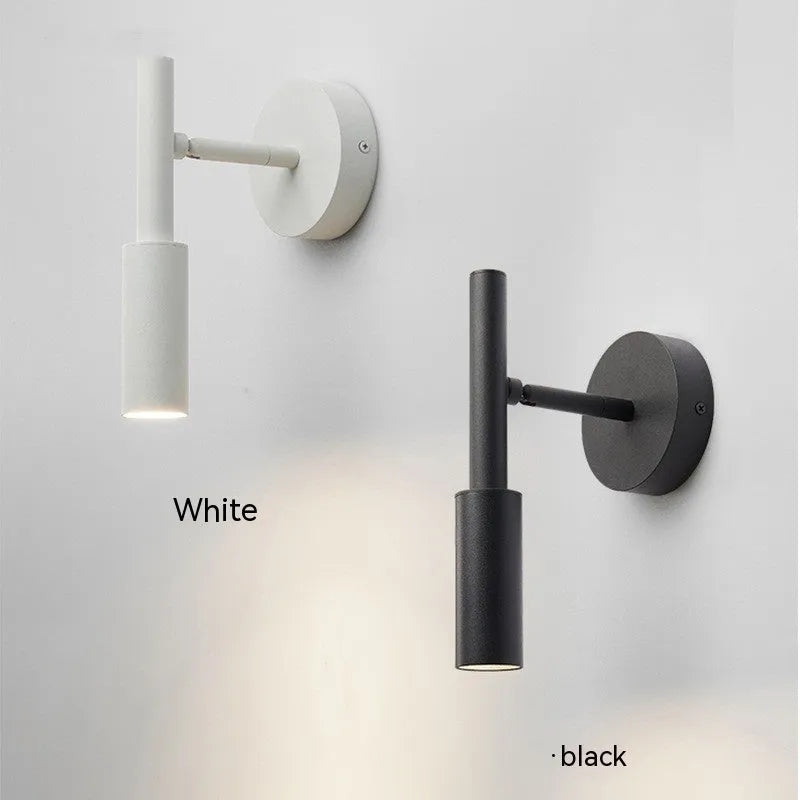 Modern wrought iron wall lamp in black finish with three-colour adjustable lighting