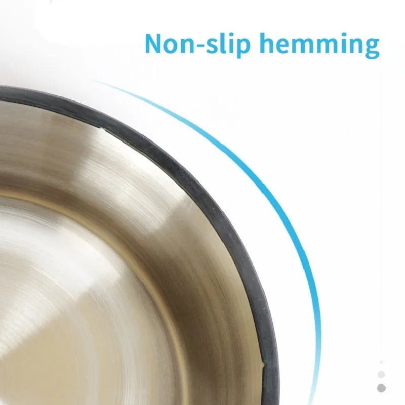 Stainless steel pet bowl with colourful melamine pot and non-slip rubber base