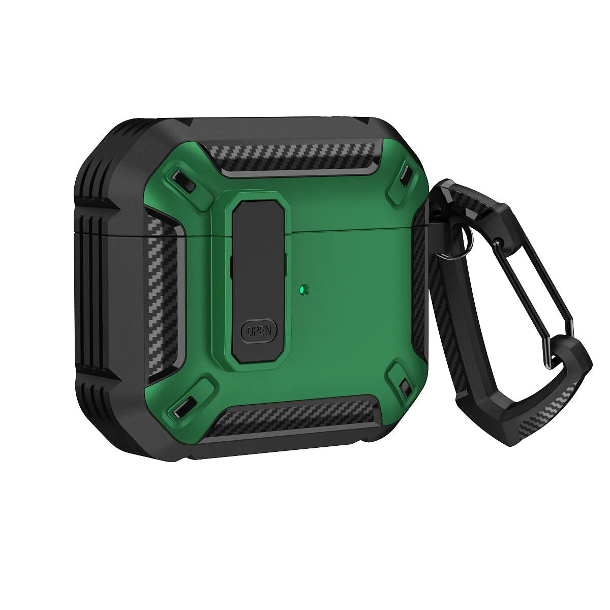 Two-tone plastic protective case with clip for Apple AirPods charging case