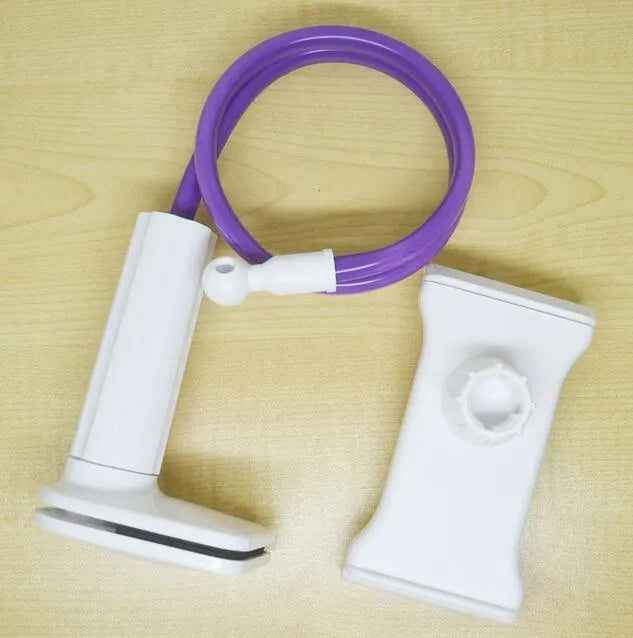 Bedside oversize flat panel mobile phone holder with long flexible arm in various colour options