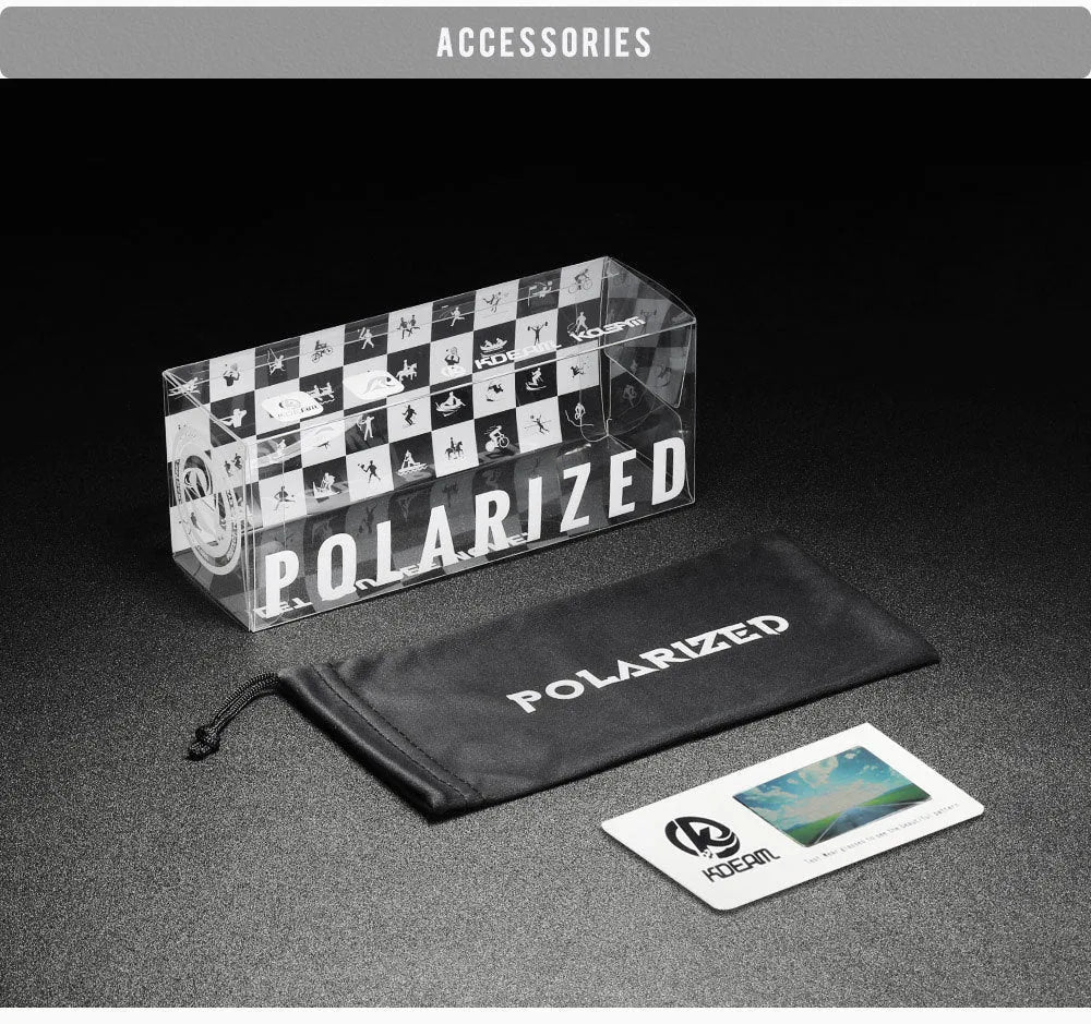 Polarised cycling sunglasses with frameless ultralight TR90 frames in a sporty style.