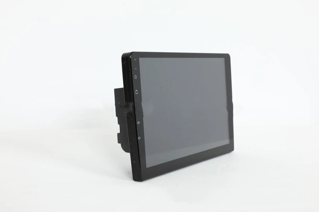 10.1 inch Android universal car stereo with black trapezoidal touch screen panel