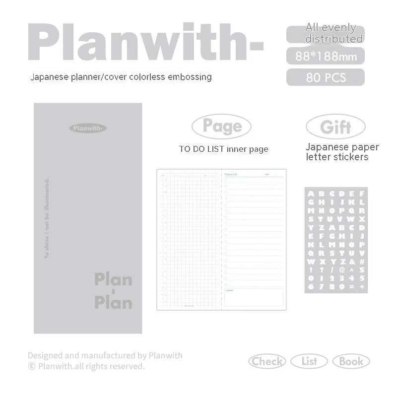 Embossed simple visual daily meter book notebook in multiple colour options.