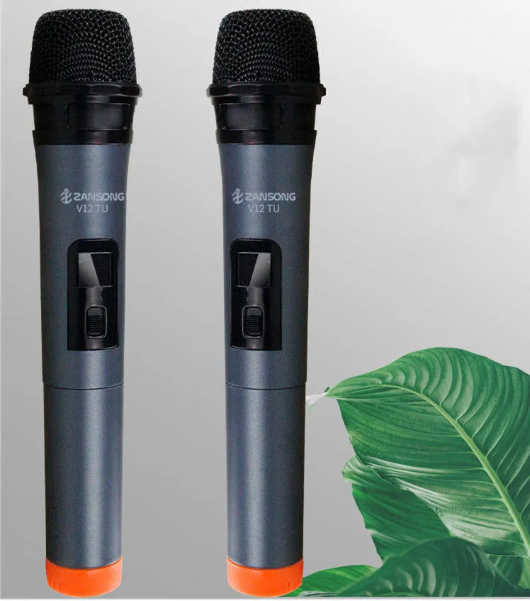 Black ZANSONG V12 dynamic wired handheld microphone with USB receiver and cables