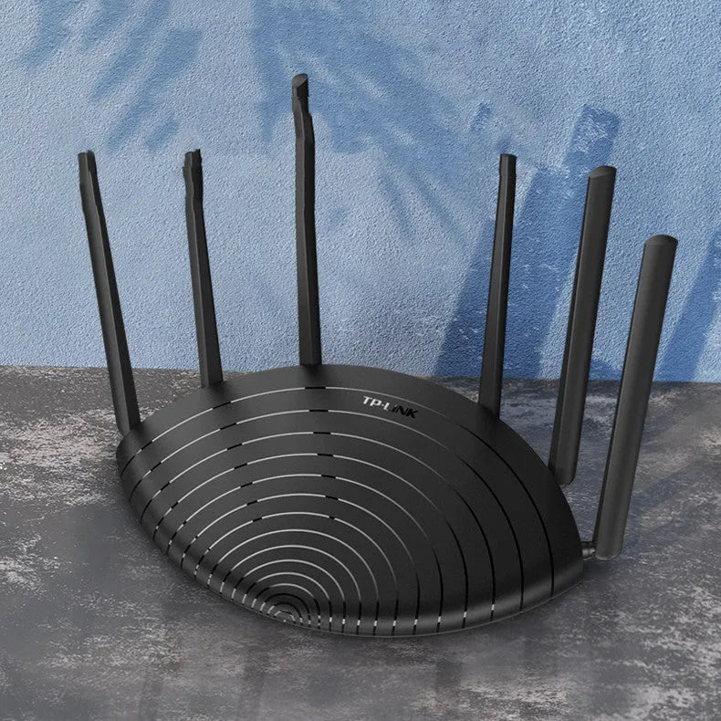 TL-WDR7661 grey wireless router with compact design measuring 254mm wide