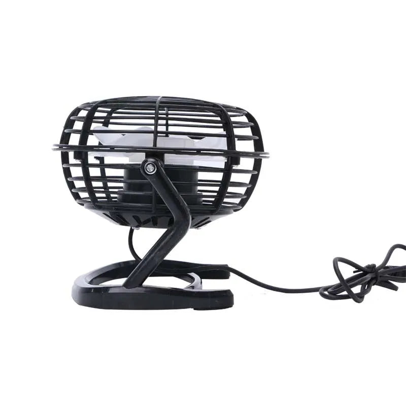 Mini portable USB desk fan with adjustable angle in black, white or blue colour options