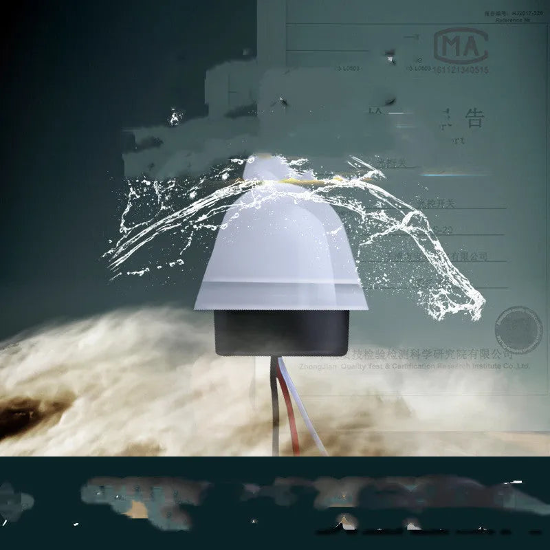 White automatic induction street lamp with 3-5 metre sensor range