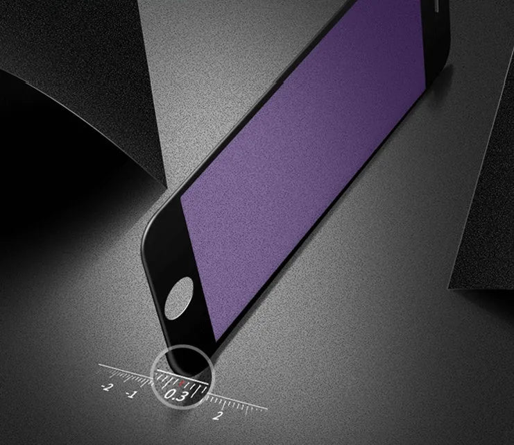 Tempered glass iPhone screen protector with anti-fingerprint coating and soft edge design