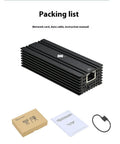 Black USB4 to 10 Gigabit Ethernet network adapter with USB-C cable, compact rectangular design