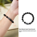 Men's black S925 sterling silver bracelet with 10mm obsidian crystal and detailed snake zodiac design