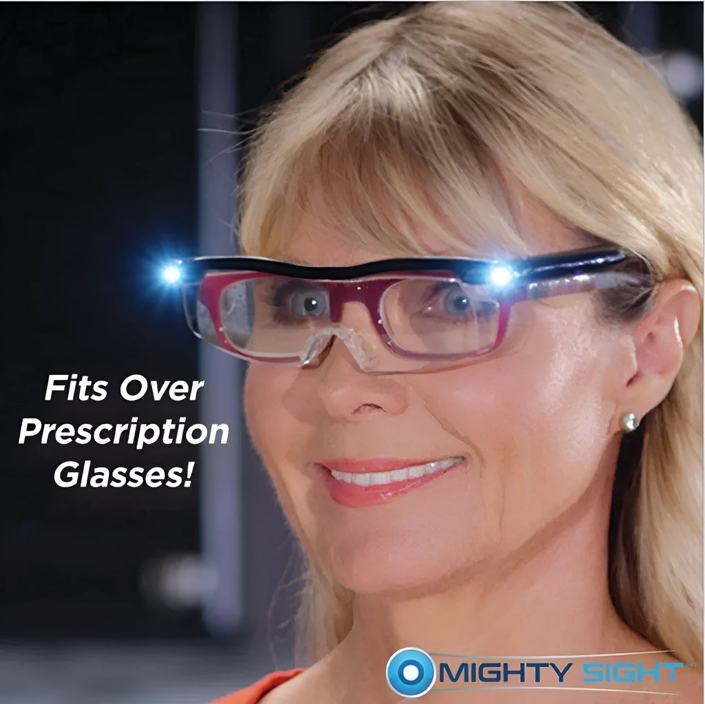 Transparent black USB LED reading glasses with ABS plastic frame