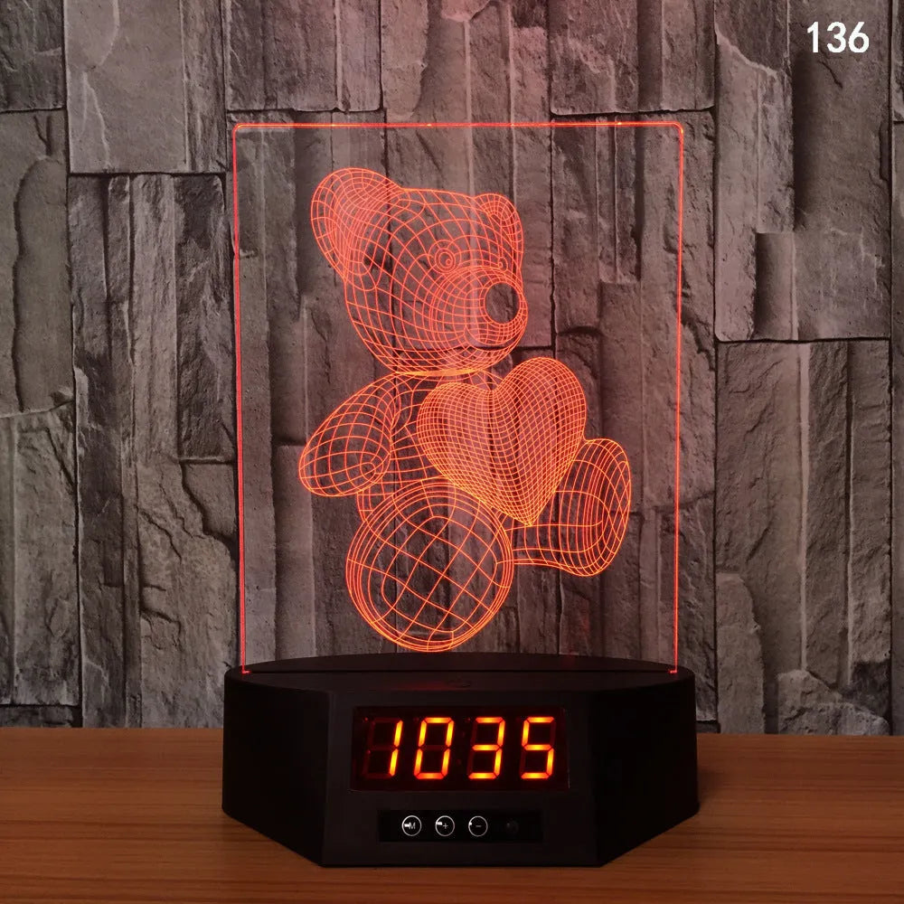 3D blue dolphin LED table night light with remote control on wooden surface