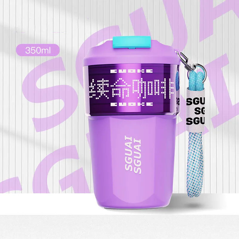 Creative portable stainless steel coffee cup with 50mL capacity in Japanese style, showing colour options