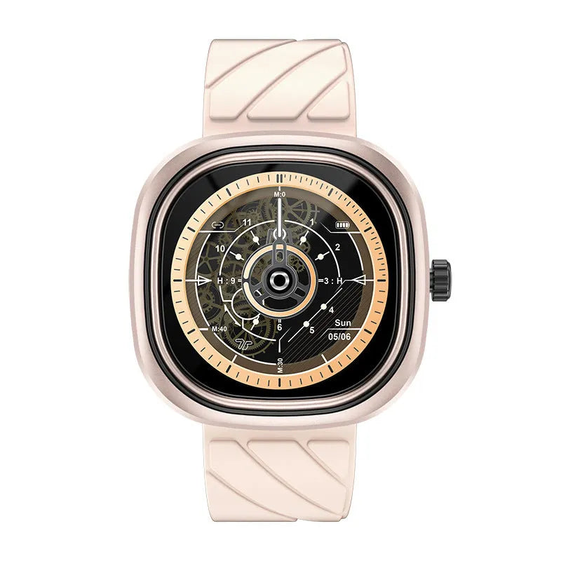 Fashion Bluetooth smart bracelet sports watch with silicone band on a wrist, showing the 1.32-inch screen.