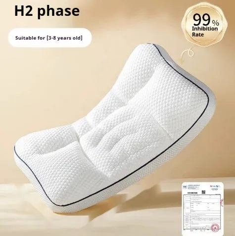 Children's partition neck pillow with double-sided cold warm design and antibacterial properties for ages 1-6