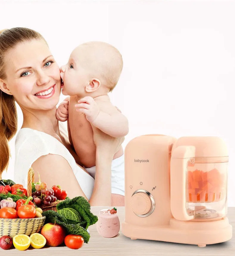 Green and pink baby food processor with steamer and blender functions, 10 litre capacity