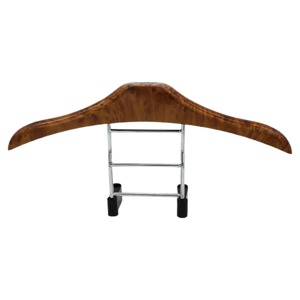 Wood yellow stainless steel car mounted clothes hanger with detachable hook for suits and coats