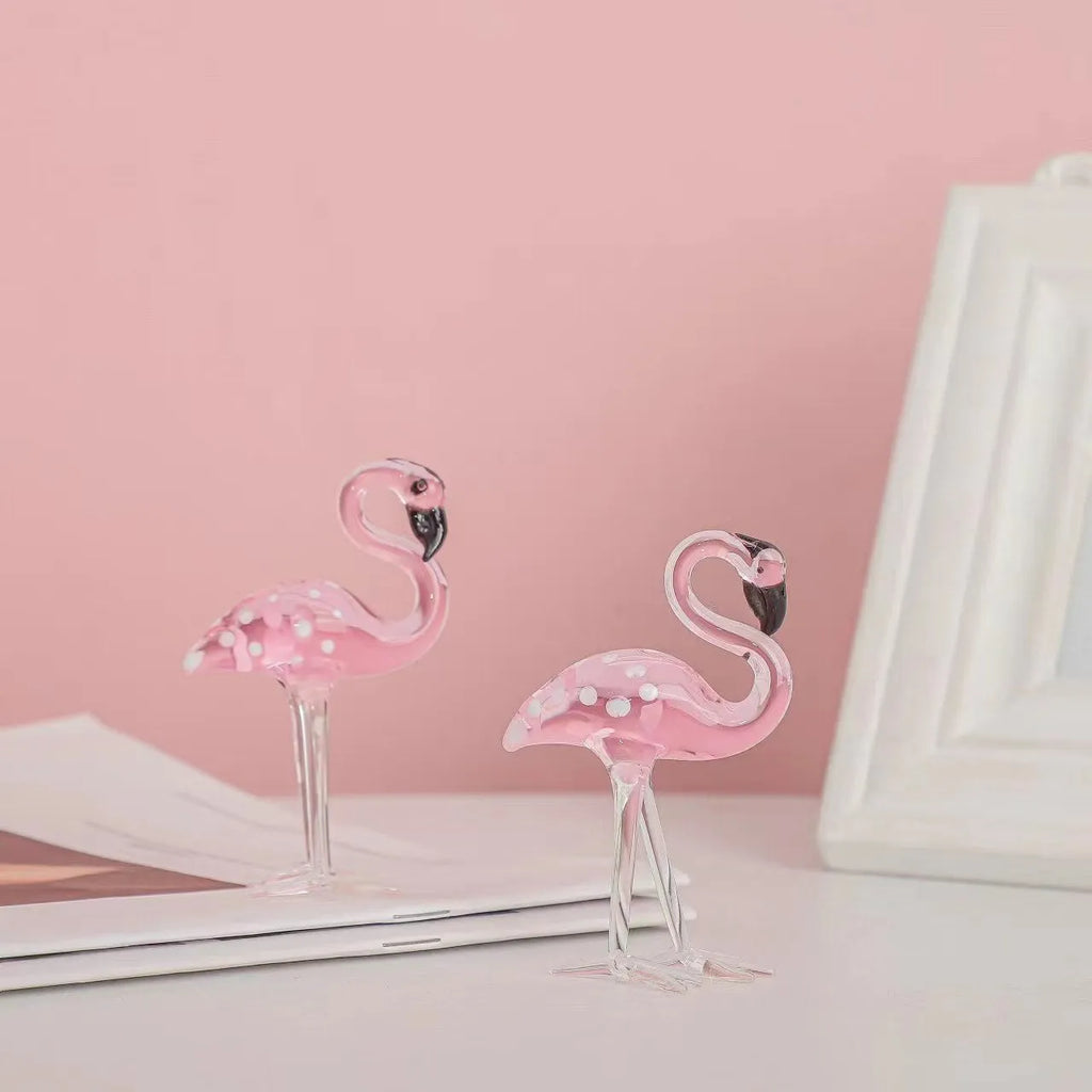 Pink crystal flamingo decorative ornament for table centrepiece display
