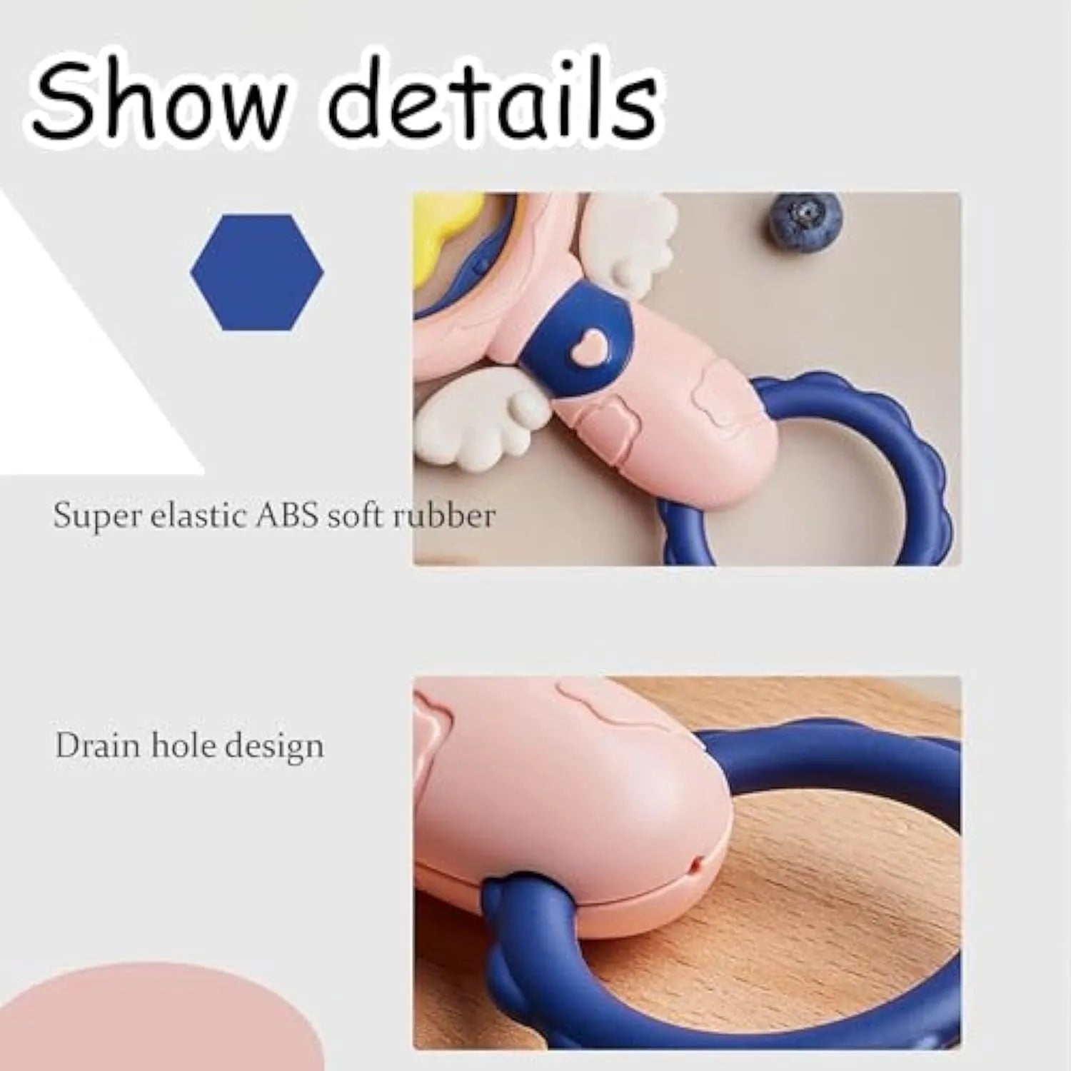 Pink interactive dog chew toy set with cleaning ridges and anti-swallow rings for large breed dogs