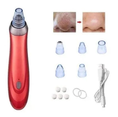 Electric blackhead remover device with vacuum suction function and multiple nozzle attachments