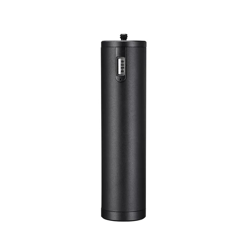 Black aluminium alloy power bank handle with 6800mAh capacity measuring 12.5cm long