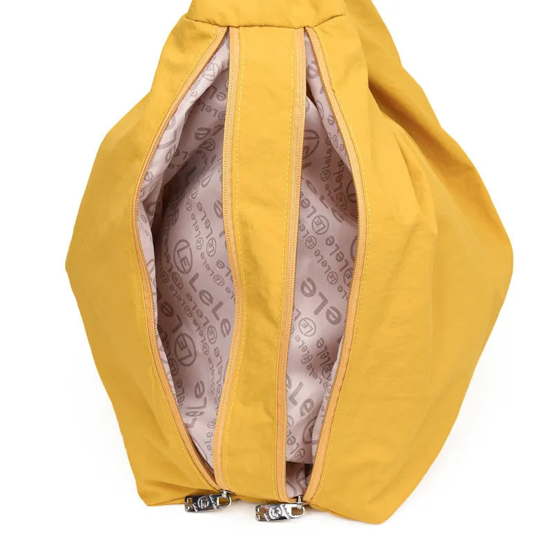 Women's heart-shaped nylon crossbody shoulder bag in four colour options