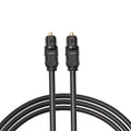 Black Toslink fibre optic audio cable with square connectors, 2 metre length